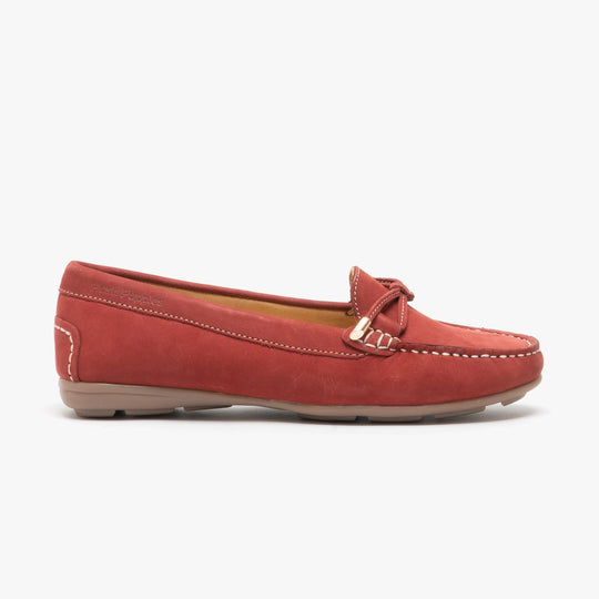 Hush Puppies MAGGIE Womens Nubuck Loafers Red