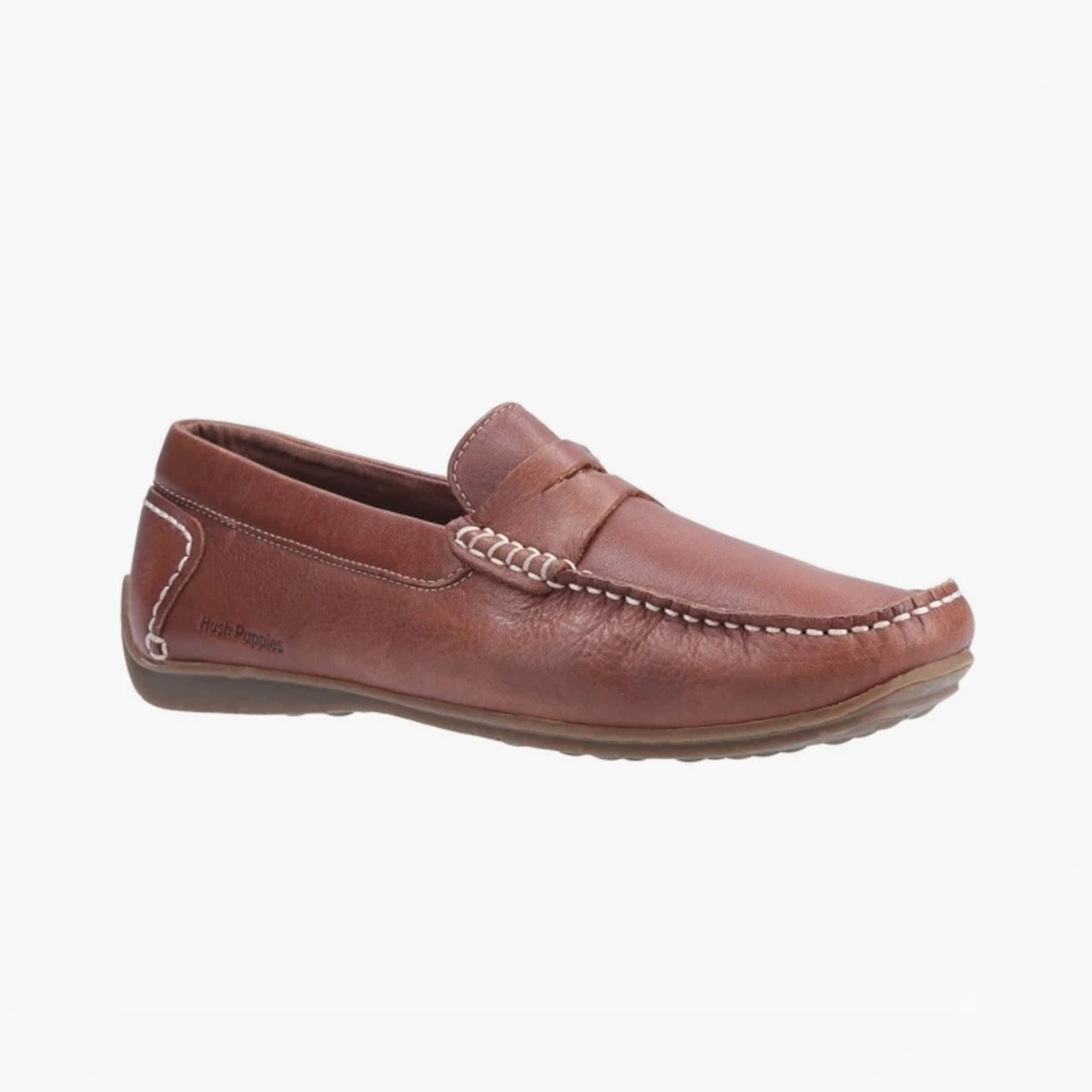 Hush Puppies ROSCOE Mens Nubuck Loafers Brown