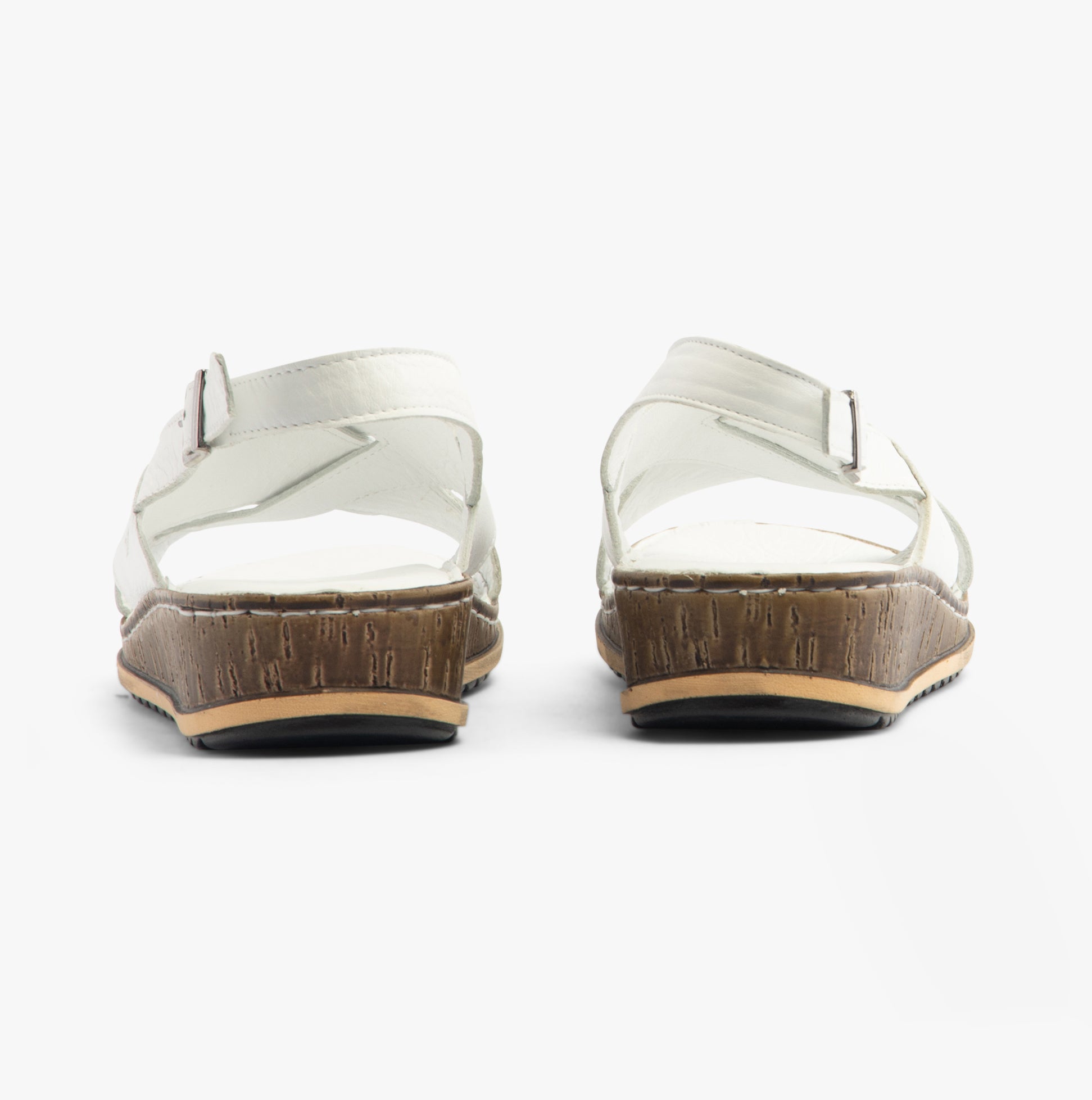 Hush Puppies ELENA Crossover Womens Wedge Sandals White