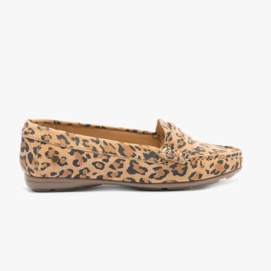 Hush Puppies MARGOT Womens Suede Loafers Leopard