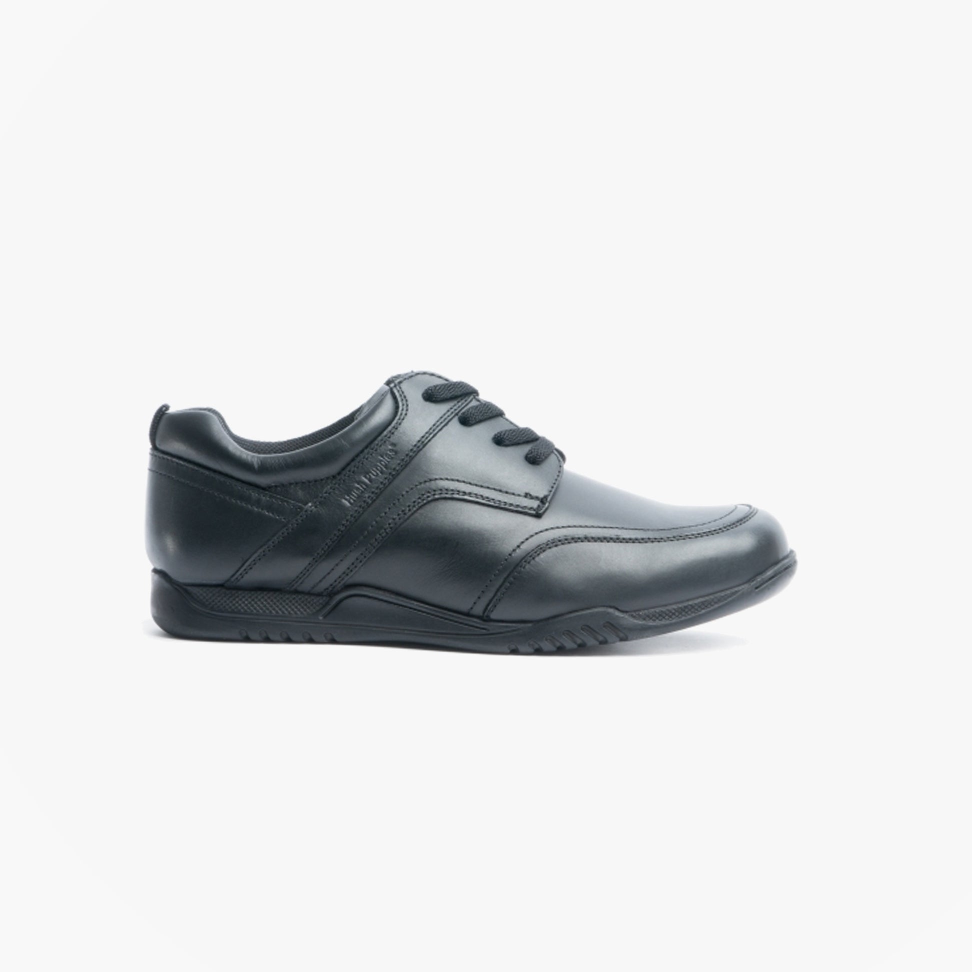 Hush Puppies HARVEY SENIOR Boys Leather School Shoes Black