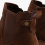 Hush Puppies MADDY Womens Boots Chocolate detail view showcasing suede leather upper and zip closure.