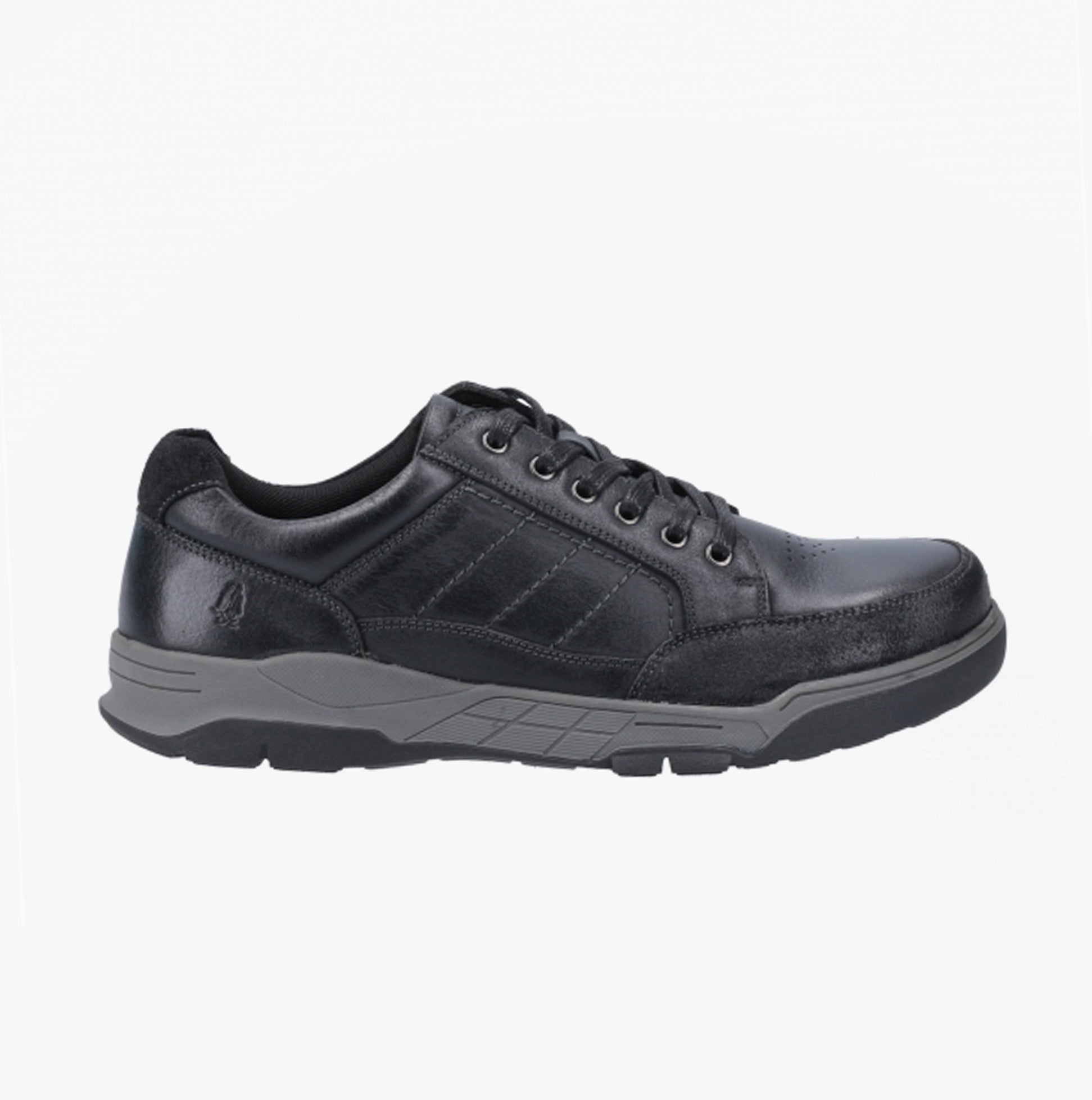 Hush Puppies FINLEY Mens Leather Casual Shoes Black
