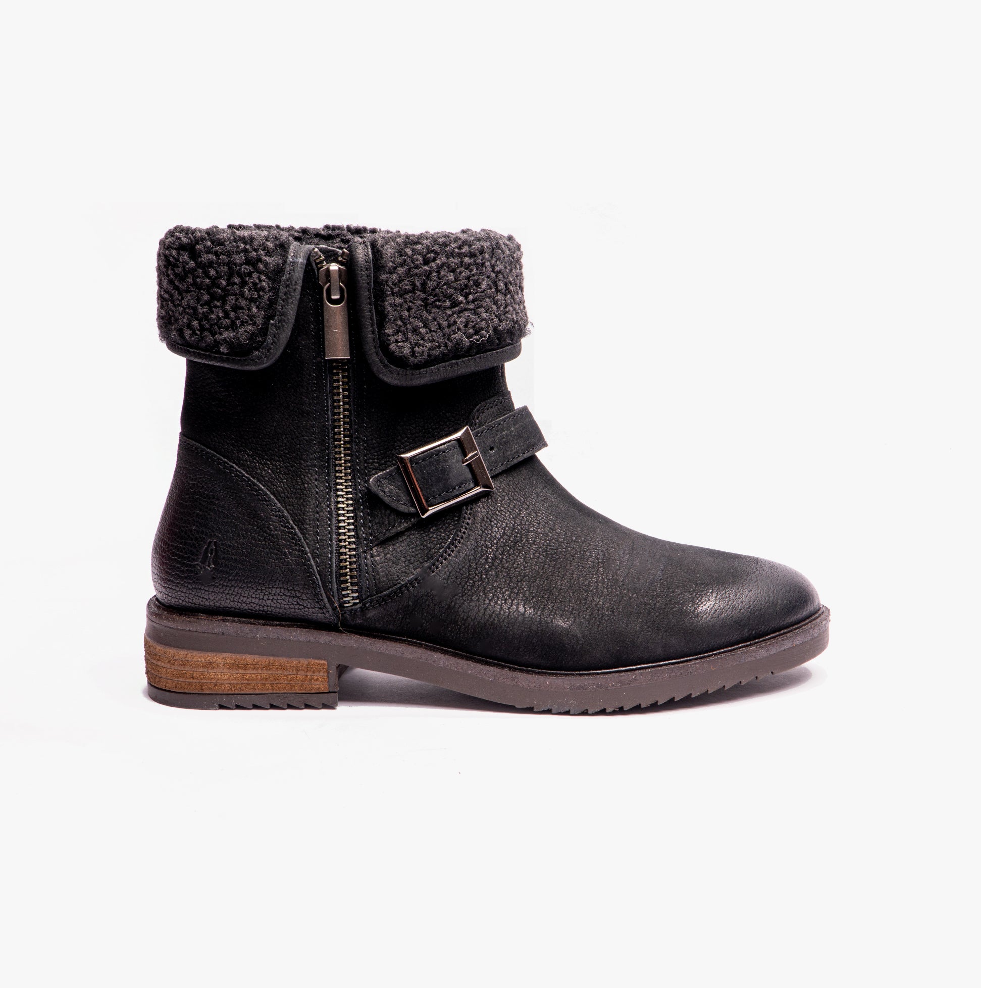 Hush Puppies TYLER Womens Leather Ankle Boots Black