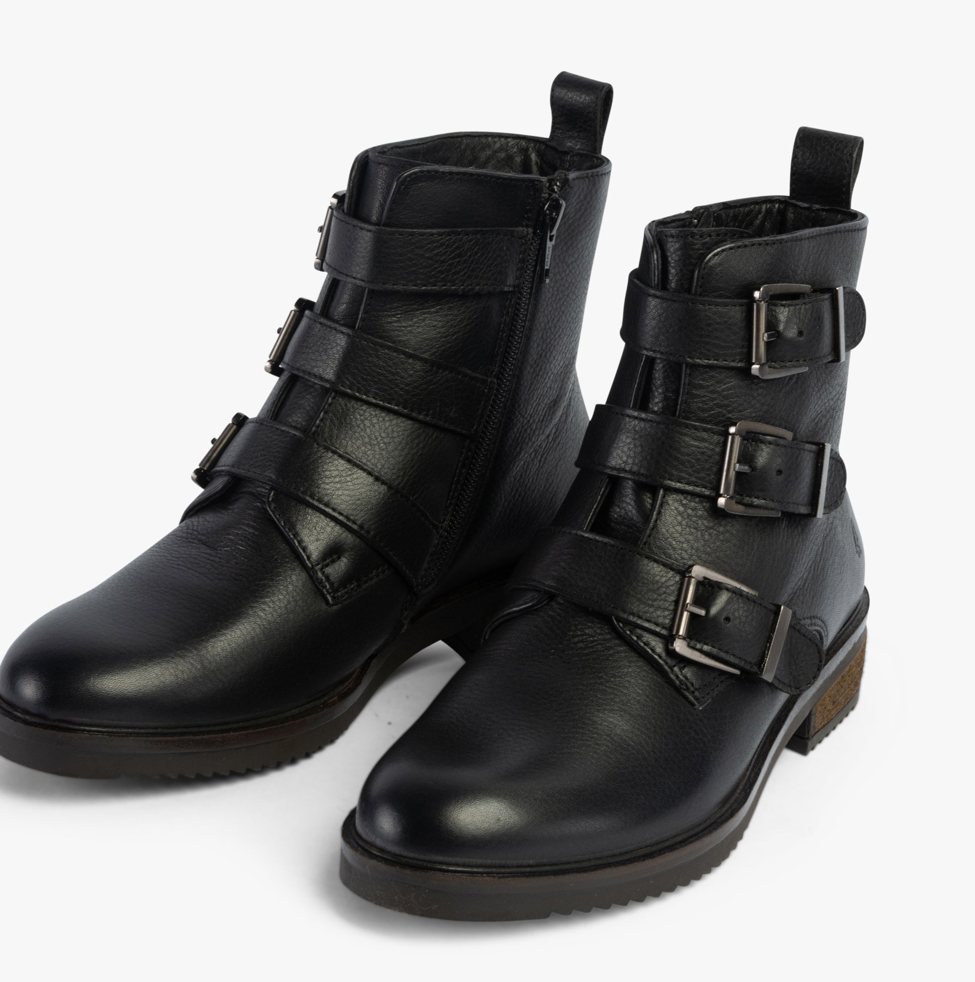 Hush Puppies PRIA Womens Leather Ankle Boots Black