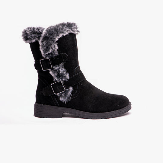 Hush Puppies MACIE Womens Leather Ankle Boots Black