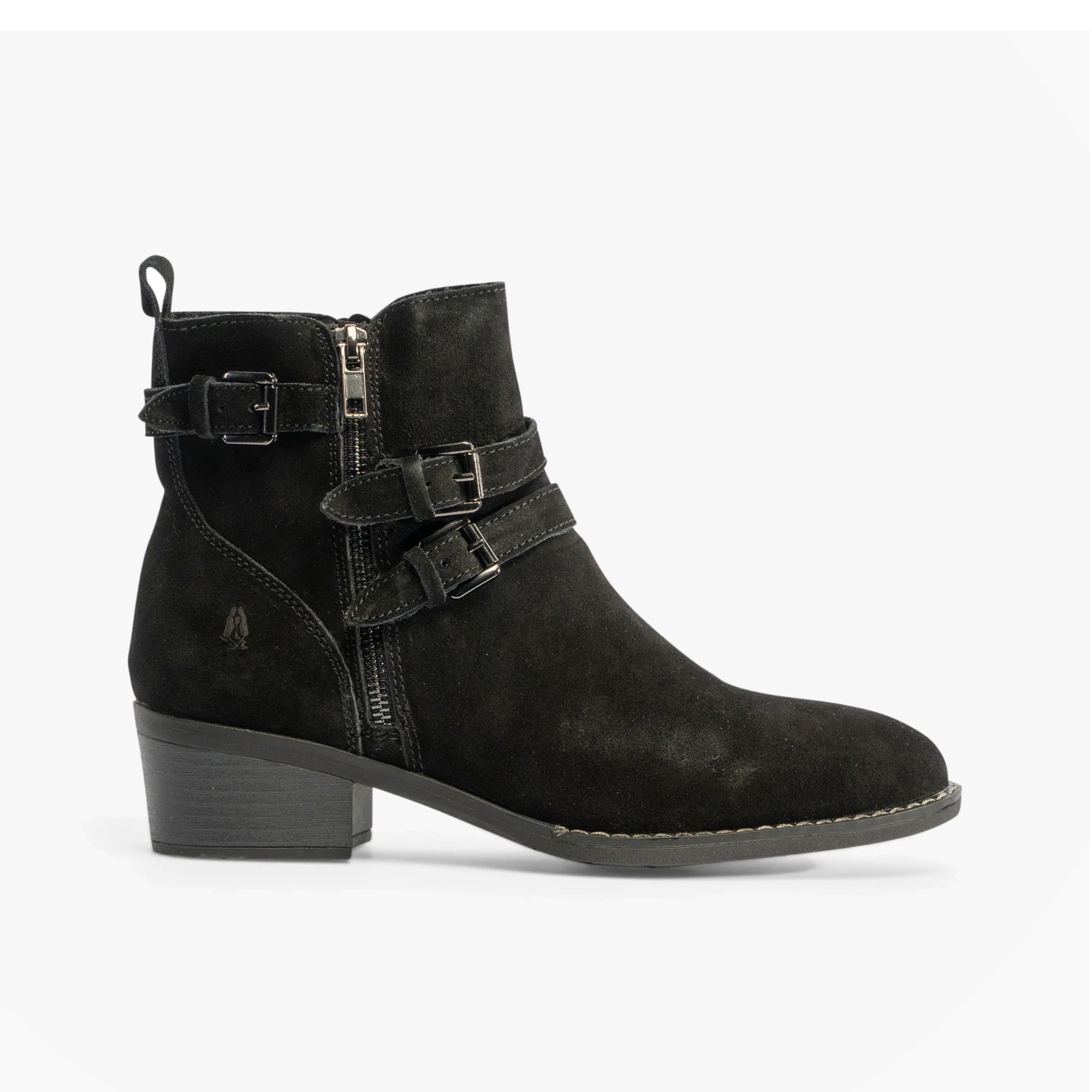 Hush Puppies JENNA Womens Leather Ankle Boots Black