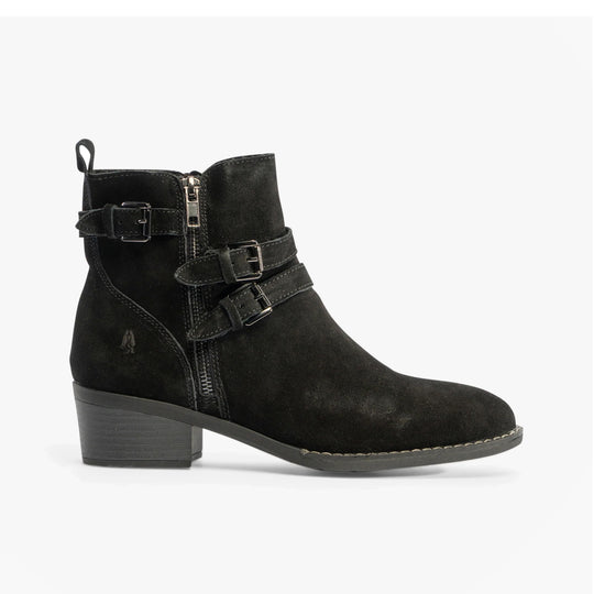 Hush Puppies JENNA Womens Leather Ankle Boots Black