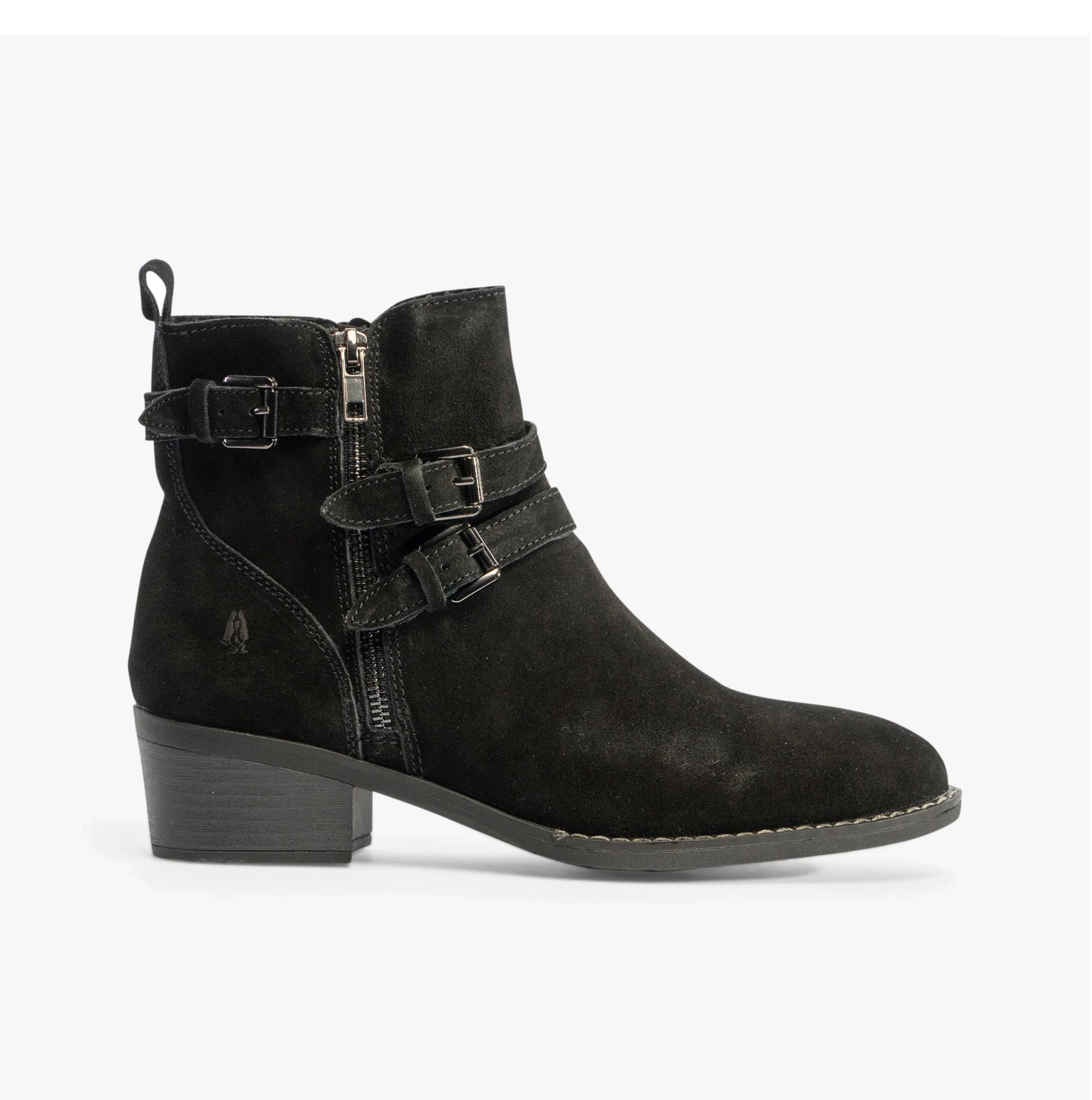 Hush Puppies JENNA Womens Leather Ankle Boots Black