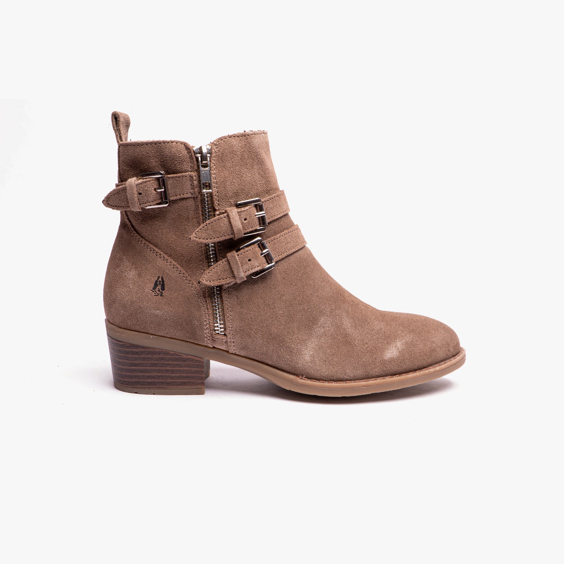 Hush Puppies JENNA Womens Leather Ankle Boots Taupe