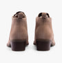Hush Puppies ISOBEL Womens Boots Nude rear view of ankle boots in suede with block heels.