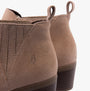 Hush Puppies ISOBEL Womens Boots Nude rear view showcasing suede upper and block heel design.