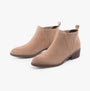 Hush Puppies ISOBEL Womens Boots Nude side view showing soft suede upper and block heel design