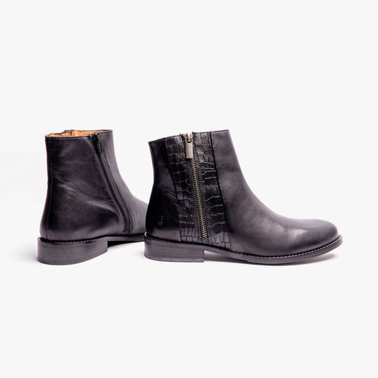 Hush Puppies FRANCES Womens Leather Ankle Boots Black