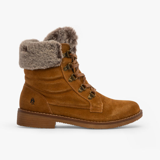 Hush Puppies FLORENCE Womens Leather Ankle Boots Tan