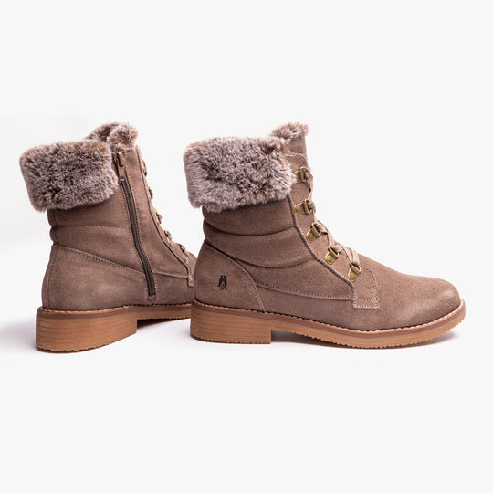 Hush Puppies FLORENCE Womens Leather Ankle Boots Taupe
