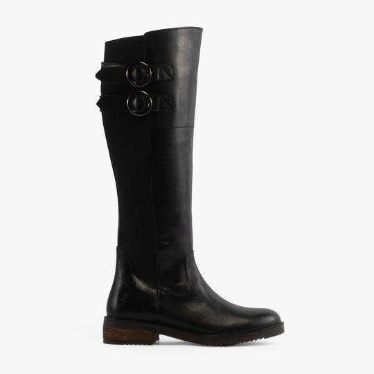 Hush Puppies CARLA Womens Leather Tall Boots Black