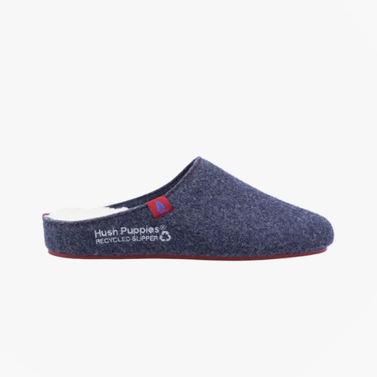 Hush Puppies GOOD Mens Recycled Felt Mule Slippers Navy