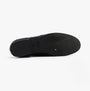 Hush Puppies KADA Girls Leather School Shoes Black bottom view showing rubber sole and lace-up design.