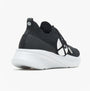 Hush Puppies 34074-58120 SPARK Womens Trainers Black side view showcasing knit upper and lace-up design.