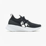 Hush Puppies 34074-58120 SPARK Womens Trainers Black side view, casual knit upper, lace-up closure, EVA sole.