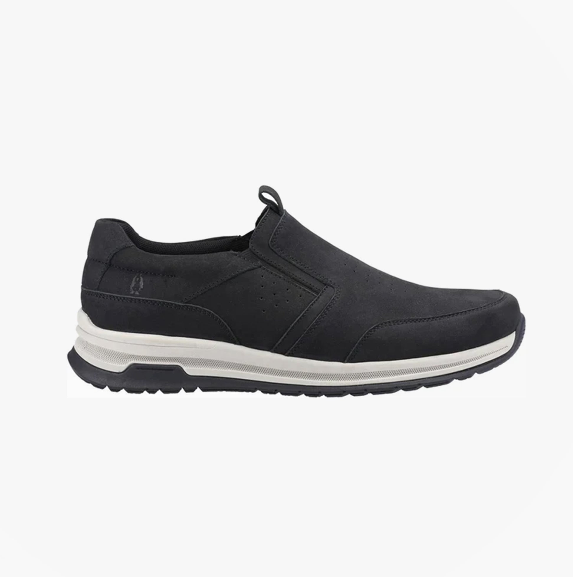 Hush Puppies COLE Mens Trainers Black Nubuck