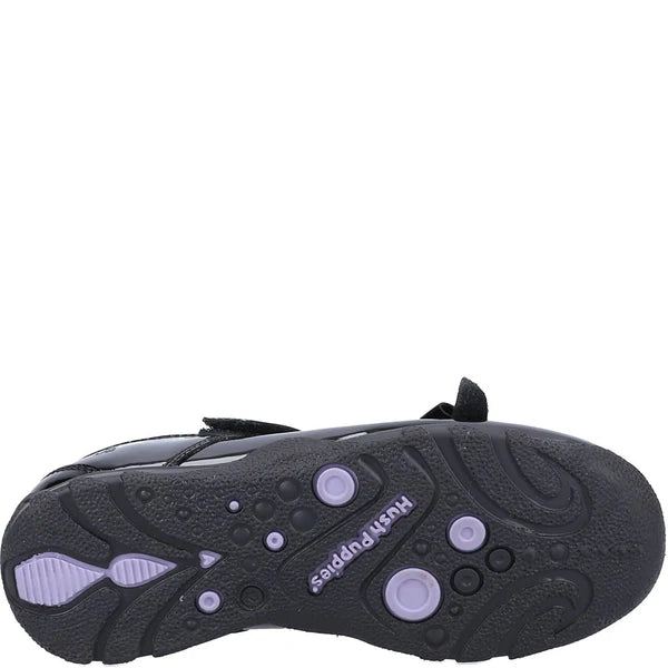Hush Puppies CARRIE Girls Mary Jane School Shoes Black Patent