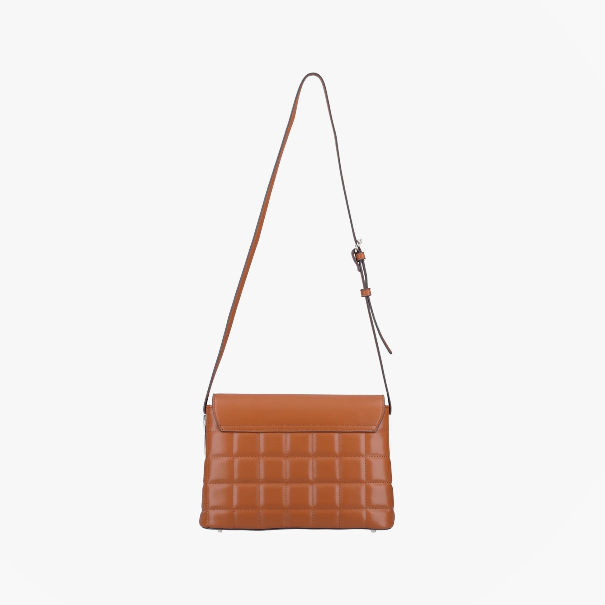 Hush Puppies GOMATHIE Womens Brown front view of crossbody bag in faux leather with zip closure.