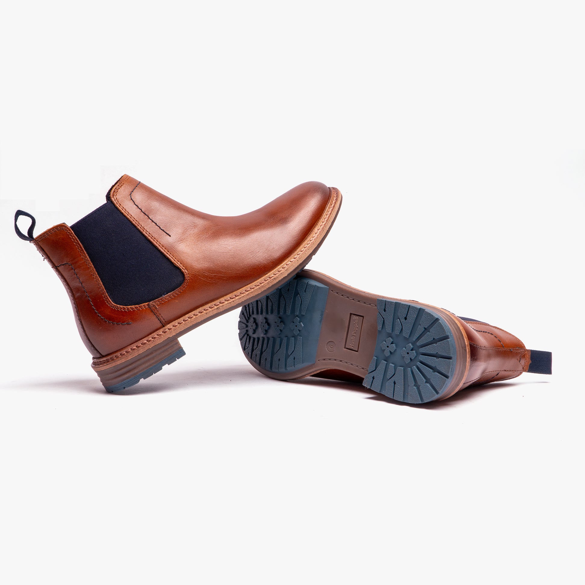 Hush Puppies JUSTIN Mens Chelsea Boots Tan