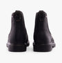 Hush Puppies PRESTON CHELSEA Mens Boots Black back view showing leather upper and block heel.