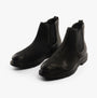 Hush Puppies PRESTON CHELSEA Mens Boots Black side view showcasing leather upper and elastic panels.