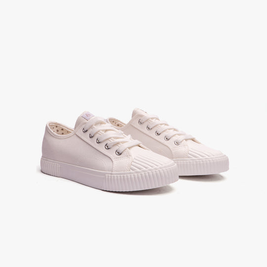 Hush Puppies BROOKE Womens Canvas Trainers White