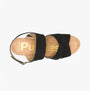 Hush Puppies WILLOW X BAND Womens Sandals Black top view with suede upper and buckle detailing.