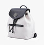 Hush Puppies MONA Womens Back Packs Beige side view showcasing adjustable strap and drawstring closure.