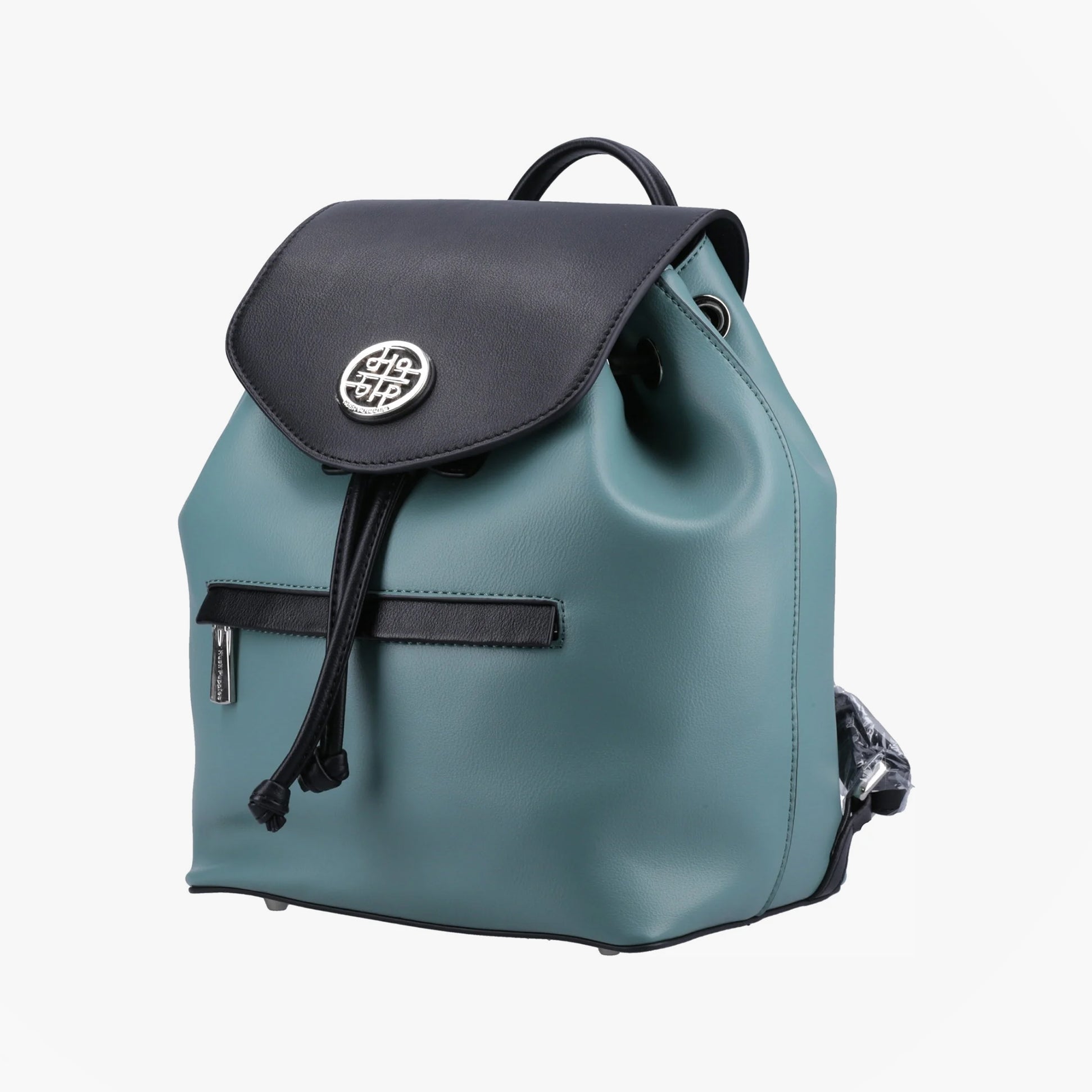 Hush Puppies MONA Womens Back Packs Light Turquoise side view with black accents and adjustable strap.