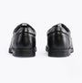Hush Puppies OLIVER SNR Boys Shoes Black rear view showing leather upper and lace-up design.
