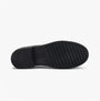 Hush Puppies TOBY SENIOR Boys Shoes Black bottom view showcasing rubber sole and tread pattern for traction.