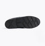 Hush Puppies LOGAN SNR Boys Shoes Black bottom view showing TPR sole with unique tread design.