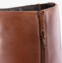 Hush Puppies ROWAN Womens Boots Brown detail view of zip closure and leather upper