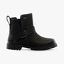 Hush Puppies WAKELY Womens Boots Black side view featuring leather upper, zip closure, and block heel.