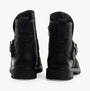 Hush Puppies WAKELY Womens Boots Black back view with leather upper, showing block heel and zip closure.