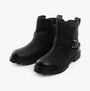 Hush Puppies WAKELY Womens Boots Black side view showcasing ankle height and buckle detail.