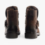 Hush Puppies WAKELY Womens Boots Brown back view showing leather upper, block heel, and zip closure.