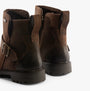 Hush Puppies WAKELY Womens Boots Brown back view showcasing leather material and block heel design.