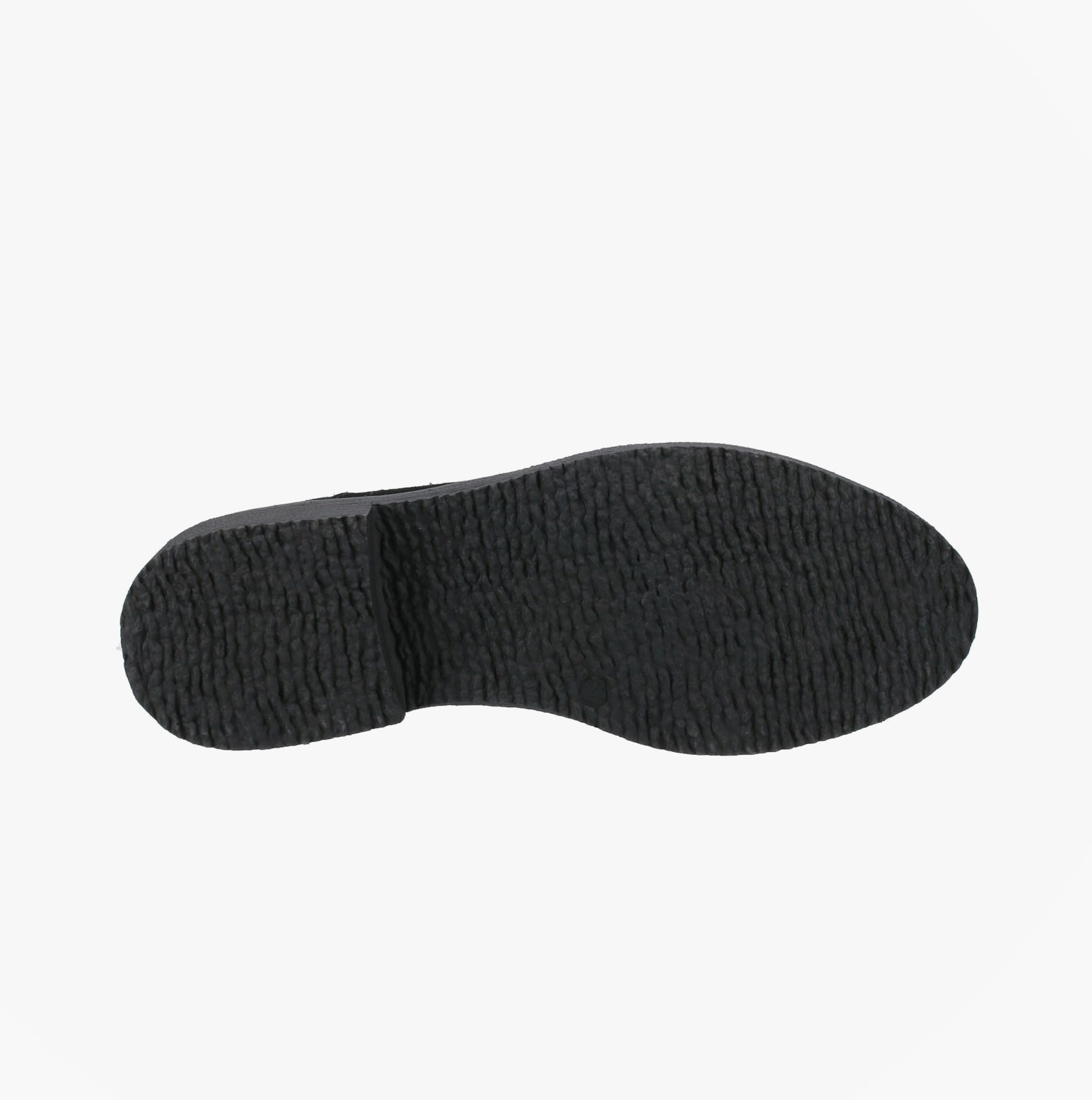 Hush Puppies MADDY WIDE Womens Leather Chelsea Boots Black sole view showing textured TPR material for grip and durability.