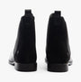 Hush Puppies COLETTE Womens Boots Black back view showing leather and textile materials with block heel.