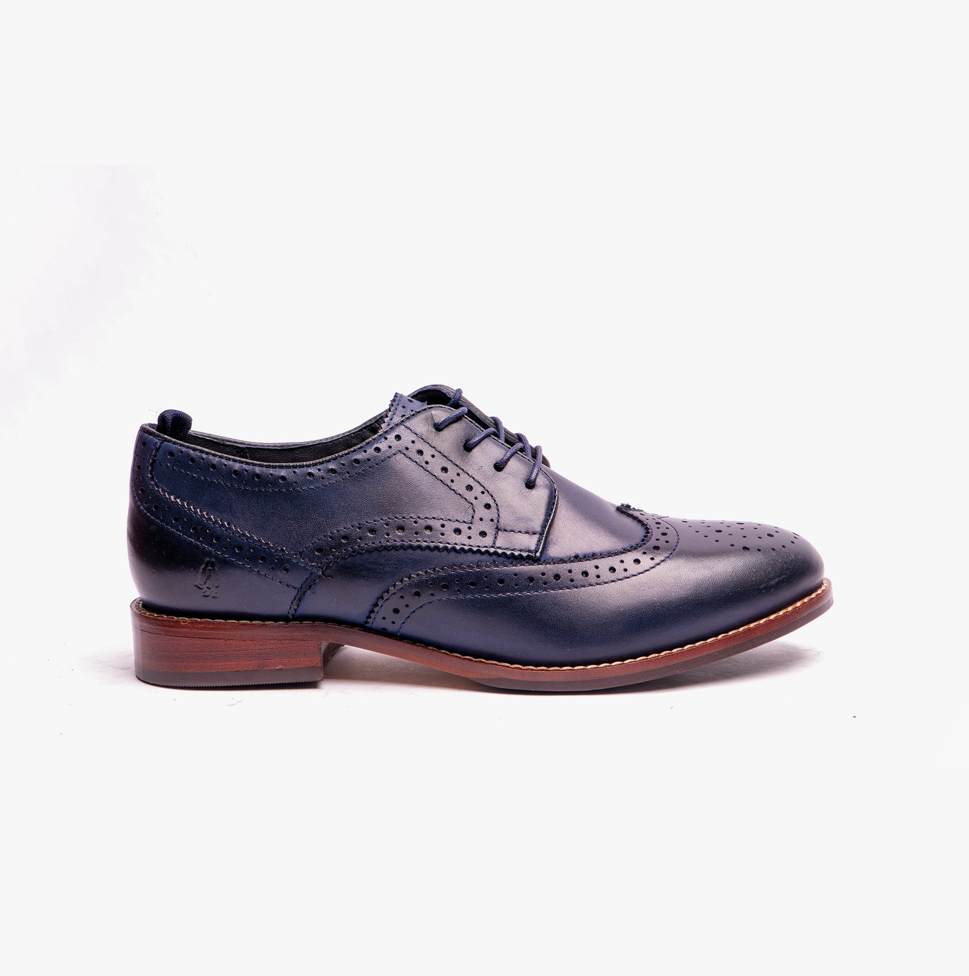 Hush Puppies NATALIA Womens Leather Brogues Navy