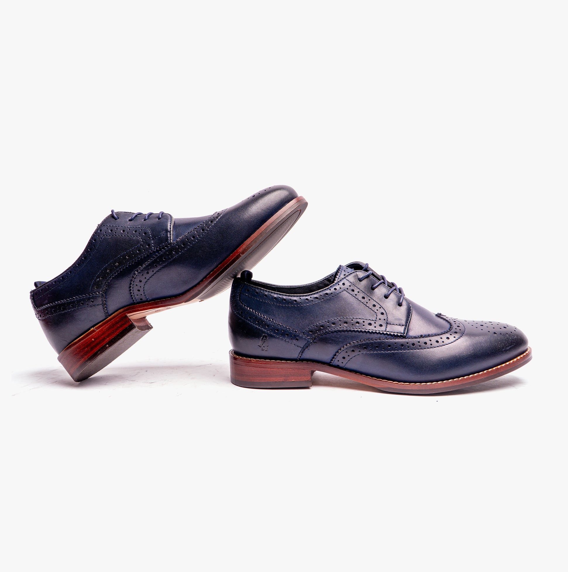 Hush Puppies NATALIA Womens Leather Brogues Navy