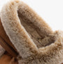 Hush Puppies ARIEL Womens Slippers Tan detail view of soft faux fur lining and upper material.