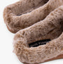 Hush Puppies AMARA Womens Slippers Tan detail view showing soft faux fur lining for comfort.
